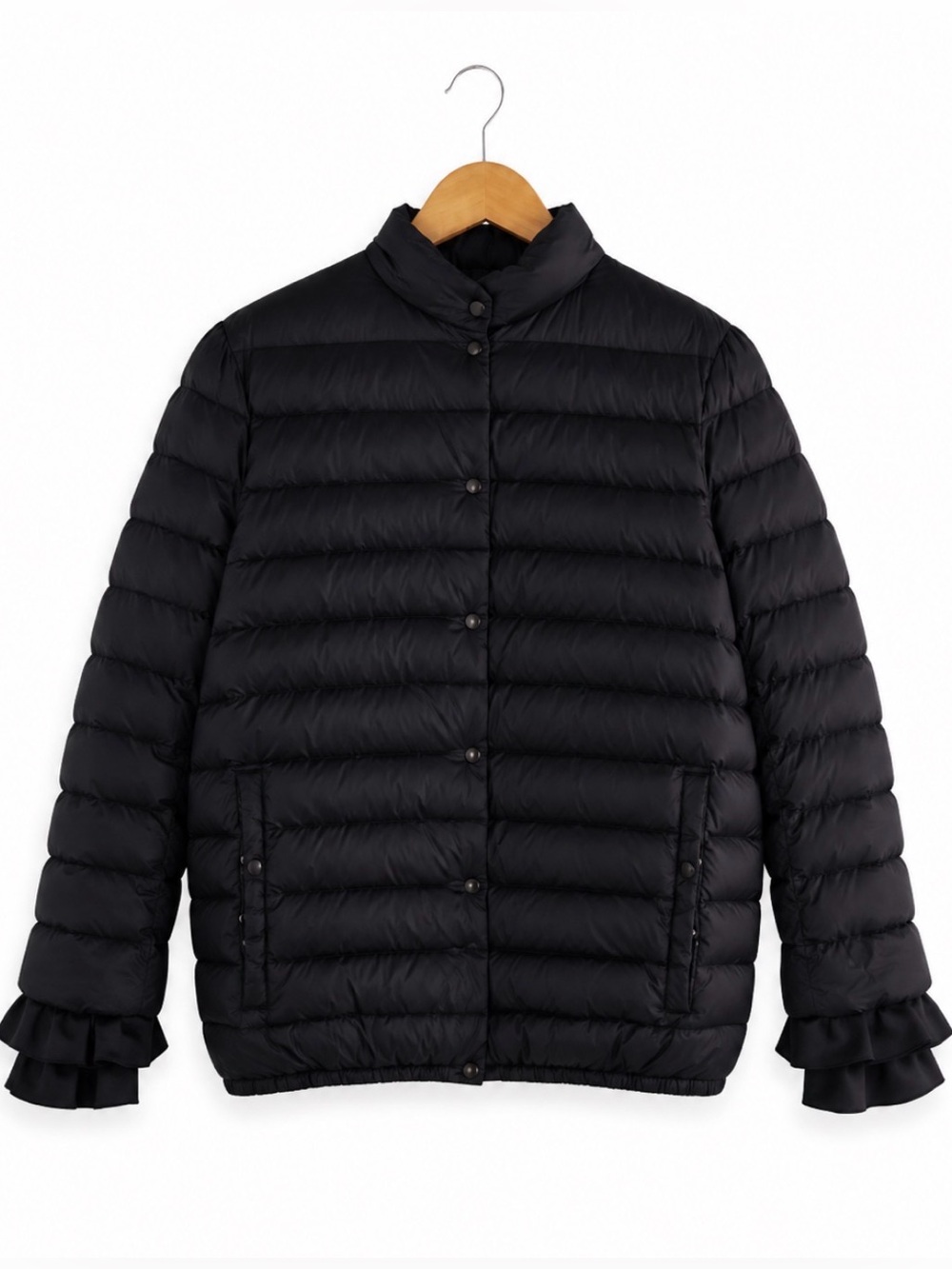 Moncler Black Horizontal Quilted Down Puffer Jacket